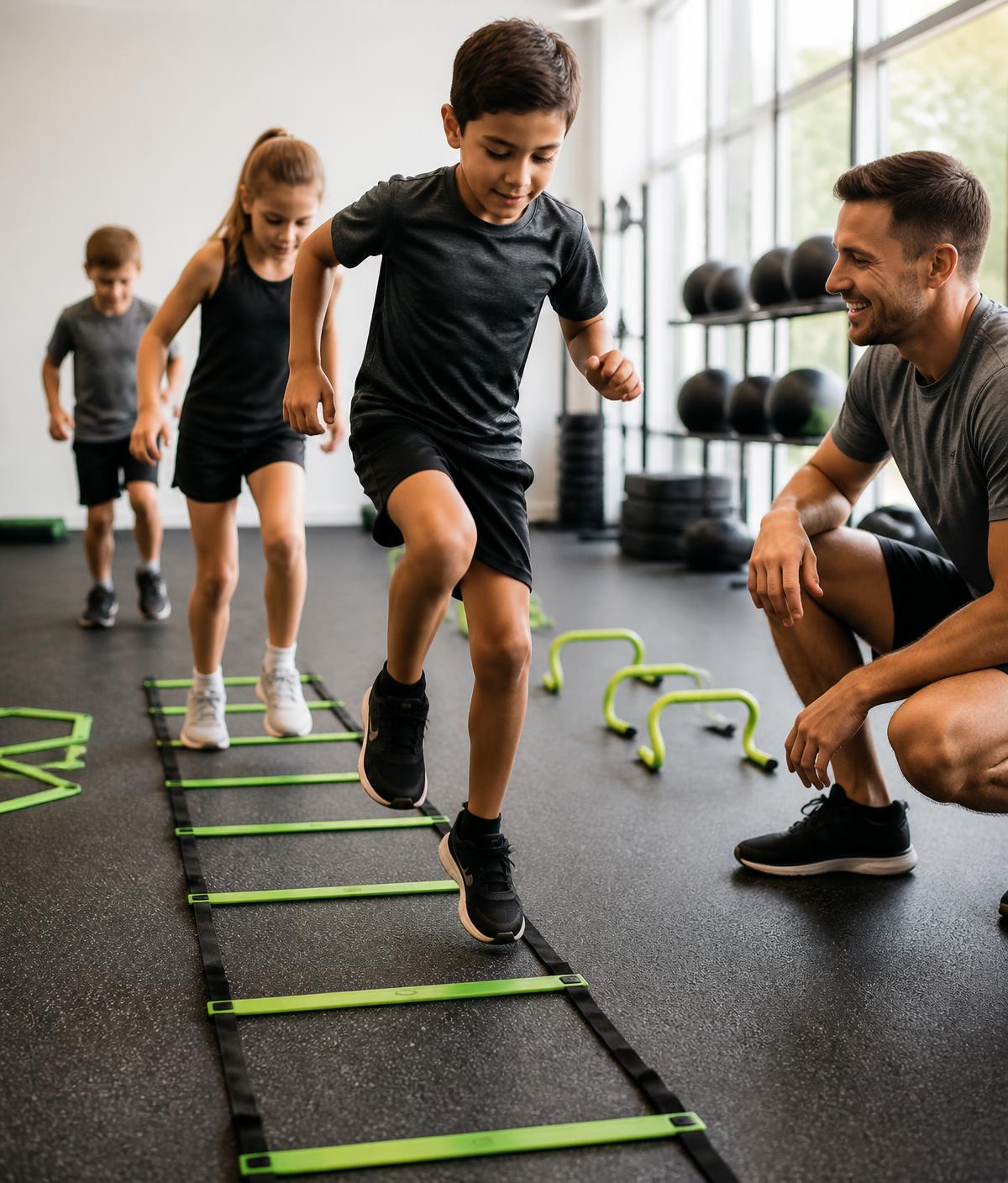 Kinetix coach guiding a client through strength training